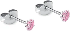 1 Pair Implant Grade Titanium Stud Earrings Set Hypoallergenic 3mm 4mm 5mm 6mm Cubic Zirconia G23 Titanium Earring Studs for Women Men for Sensitive Ear