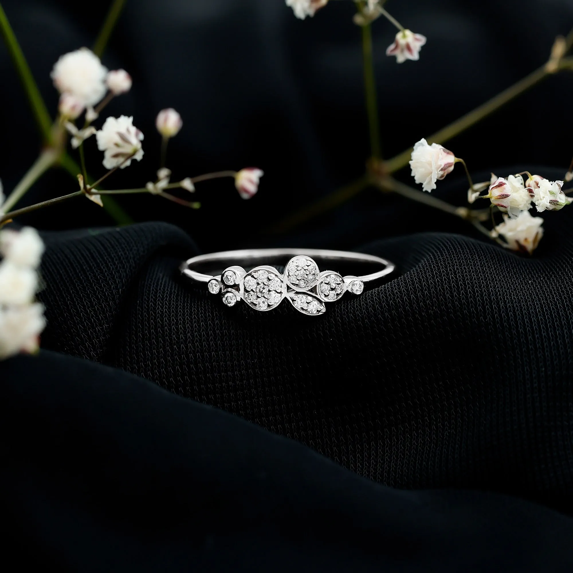 1/4 CT Illusion Set Round Diamond Cluster Engagement Ring