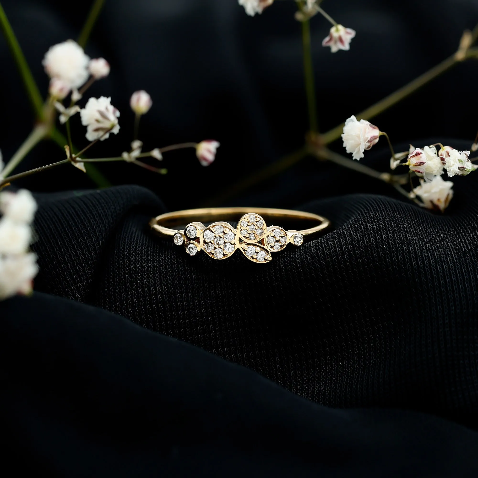 1/4 CT Illusion Set Round Diamond Cluster Engagement Ring
