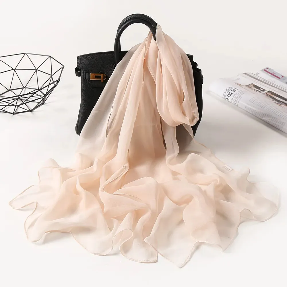 2023 New Fashion Spring/Summer Women solid Headband Beach Silk Scarf Shawls Female Long Wraps Panama Beach Sunscreen Hijab