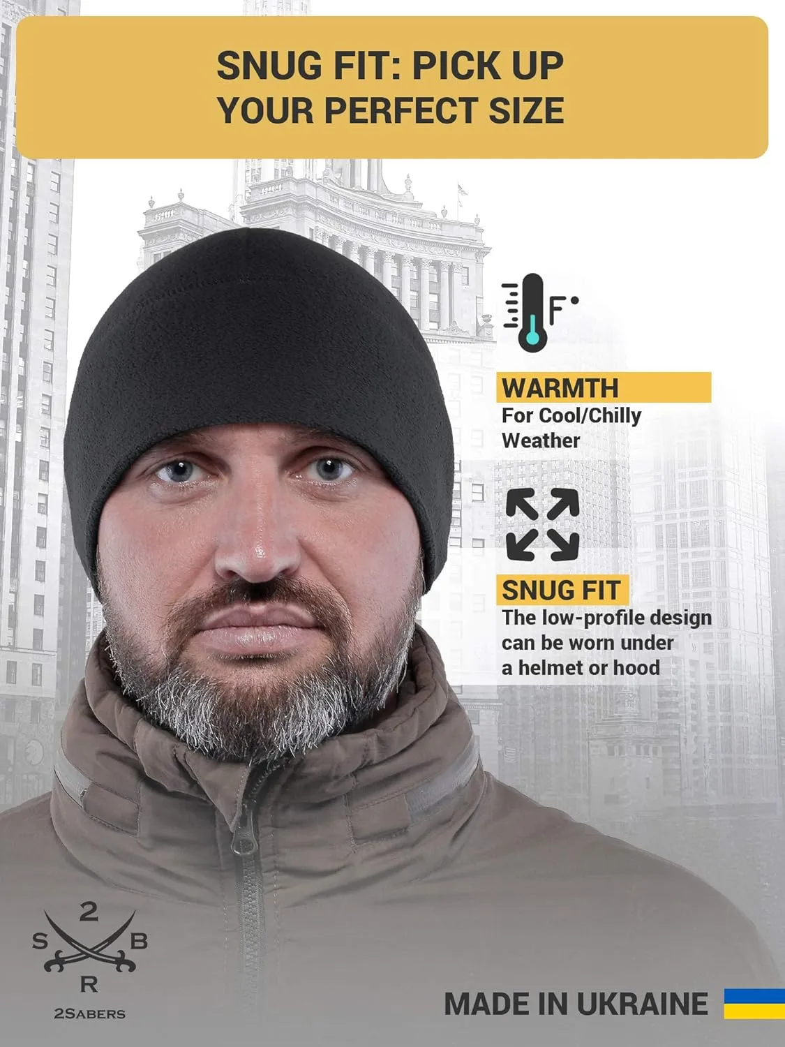 2SBR 2SABERS Warm Lightweight 170 Fleece Watch Cap - Men Women - Army Skull Beanie Hat