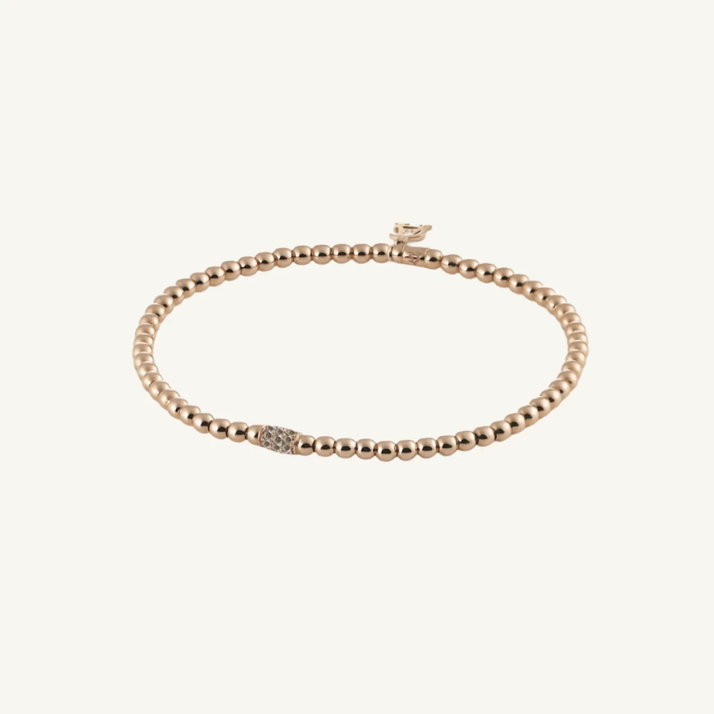 Al Coro Stretchy Bracelet in 18k Rose Gold with Brown Diamonds