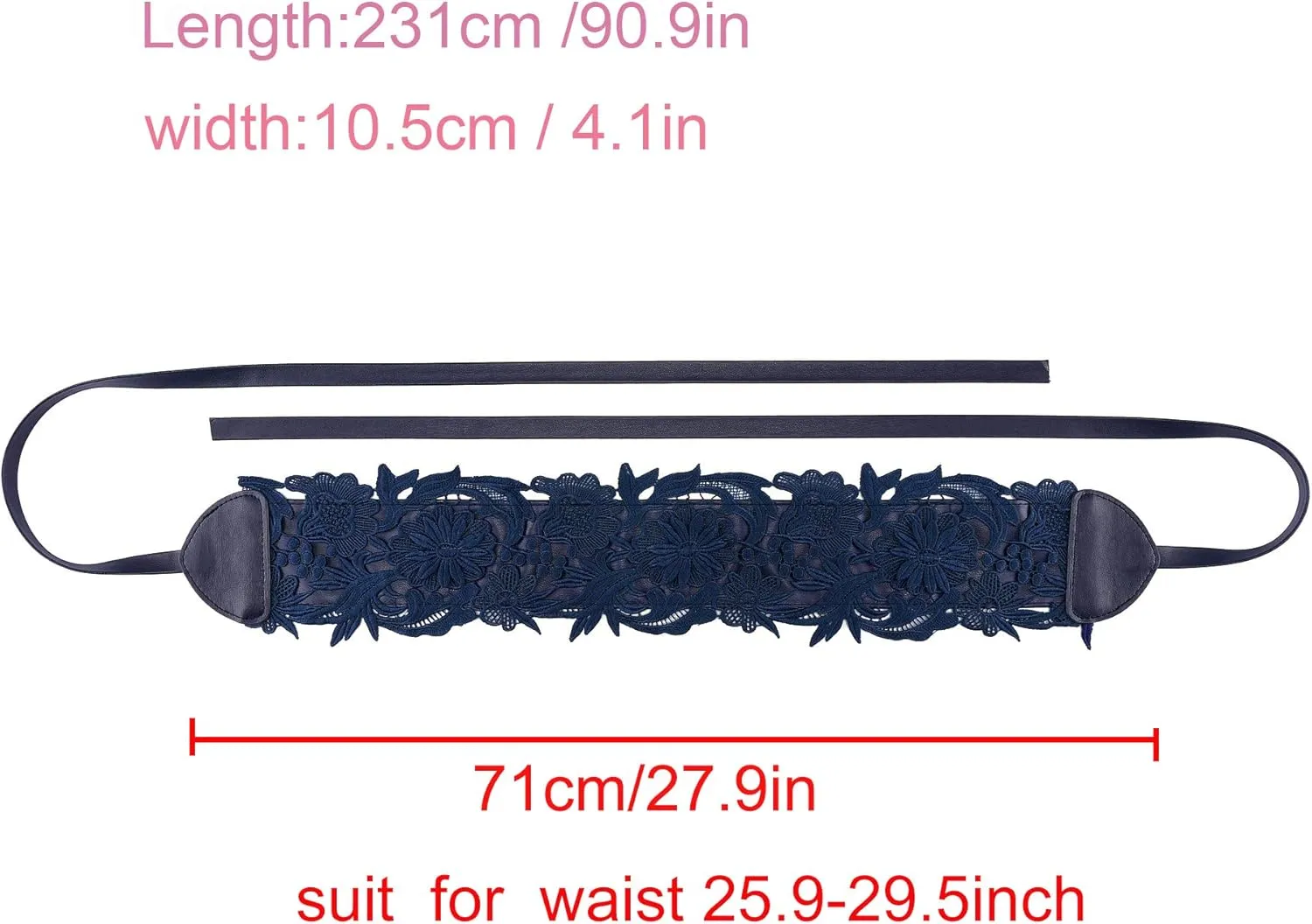 Ayliss Women's Lace Waist Belt Obi Bowknot Cinch Wide Belt Bow Tie Wrap Boho Corset Dress Waist Band Pu Leather