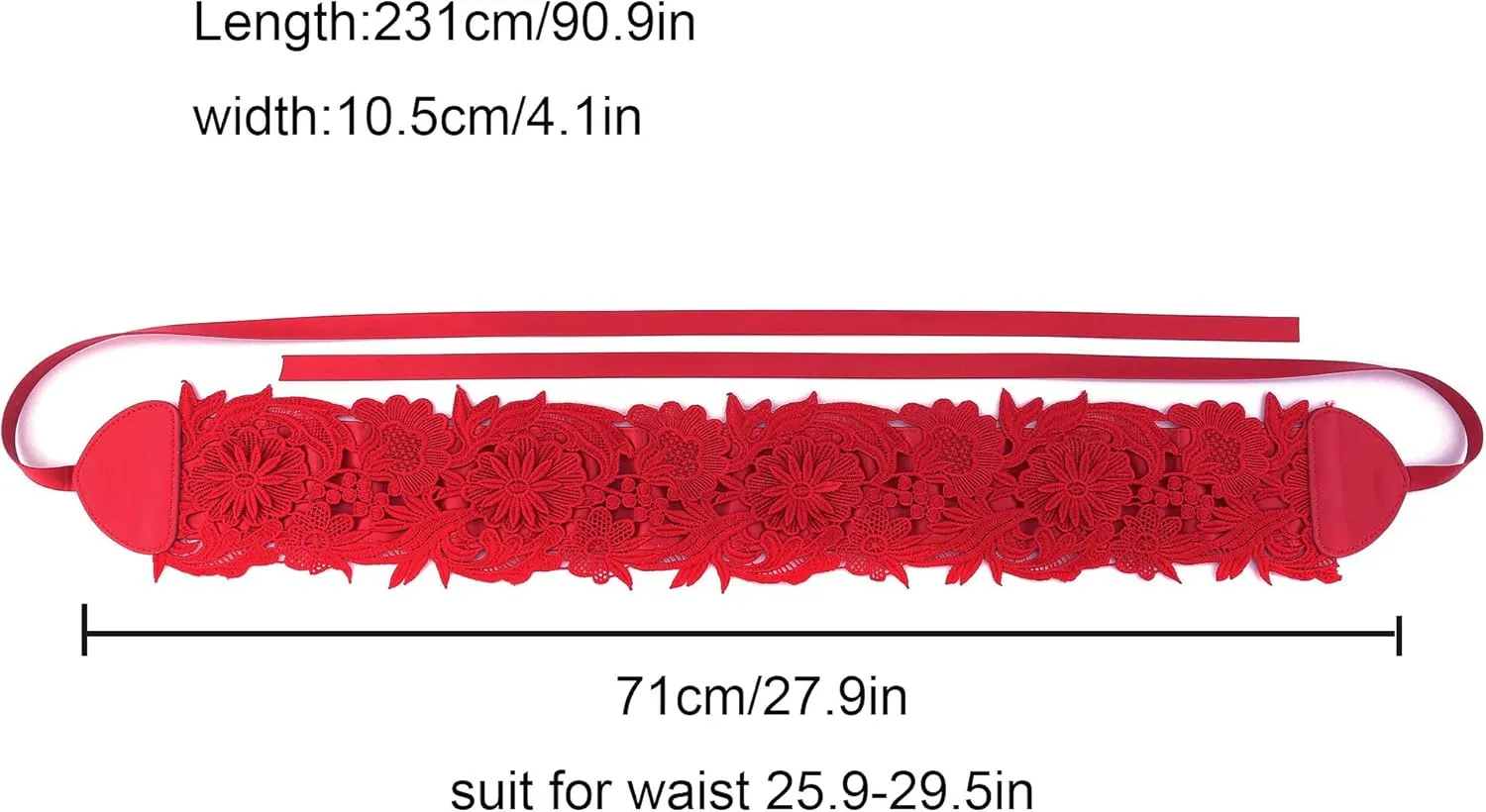 Ayliss Women's Lace Waist Belt Obi Bowknot Cinch Wide Belt Bow Tie Wrap Boho Corset Dress Waist Band Pu Leather
