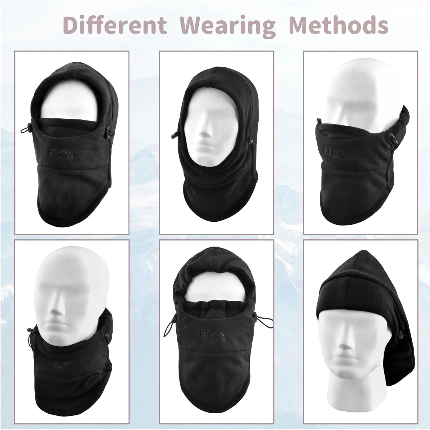 Azarxis Kids Children's Balaclava Hat Fleece Ski Face Mask Winter Cap Adjustable Double Neck Warmer