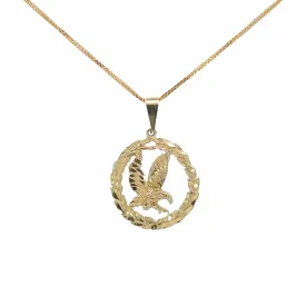 Baikalla 14k Yellow Gold Eagle in Wreath Pendant Necklace