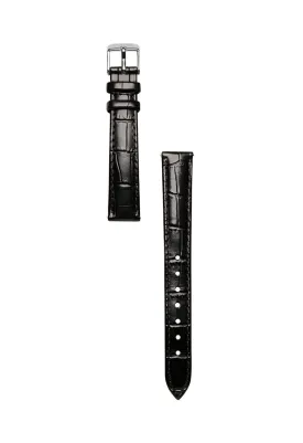 Black Croc Leather Watch Band | Silver