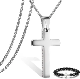 Breathing Anxiety Necklace for Men Cross Pendant Breathing Necklace for Anxiety Stress Relief Relaxation Mindfulness Meditation Men Women Anxiety Necklace Breathing with Inspirational Bible Verse