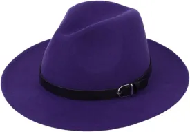 British Hat Men Women Imitation Woolen Winter Felt Hats Fashion Jazz Hat Chapeau Purple 56-58CM