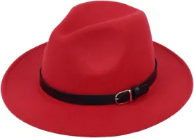 British Hat Men Women Imitation Woolen Winter Felt Hats Fashion Jazz Hat Chapeau Red 56-58CM