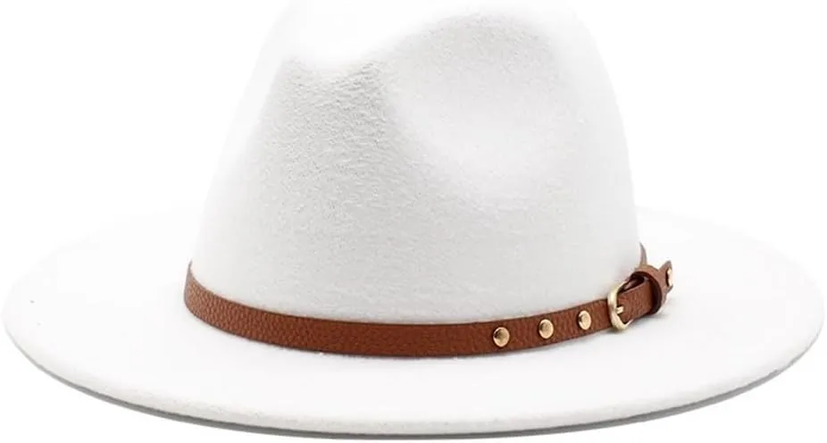 British Style Jazz Top Hat Autumn and Winter New Woolen Hats Simple Felt Big Brim Fashion Flat Brim Hat Fengyan Cowboy Hats