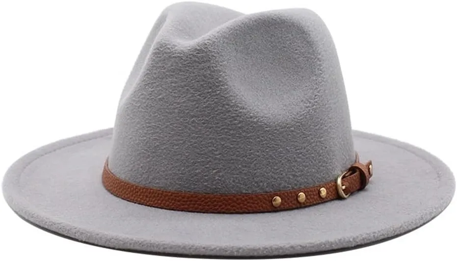 British Style Jazz Top Hat Autumn and Winter New Woolen Hats Simple Felt Big Brim Fashion Flat Brim Hat Fengyan Cowboy Hats