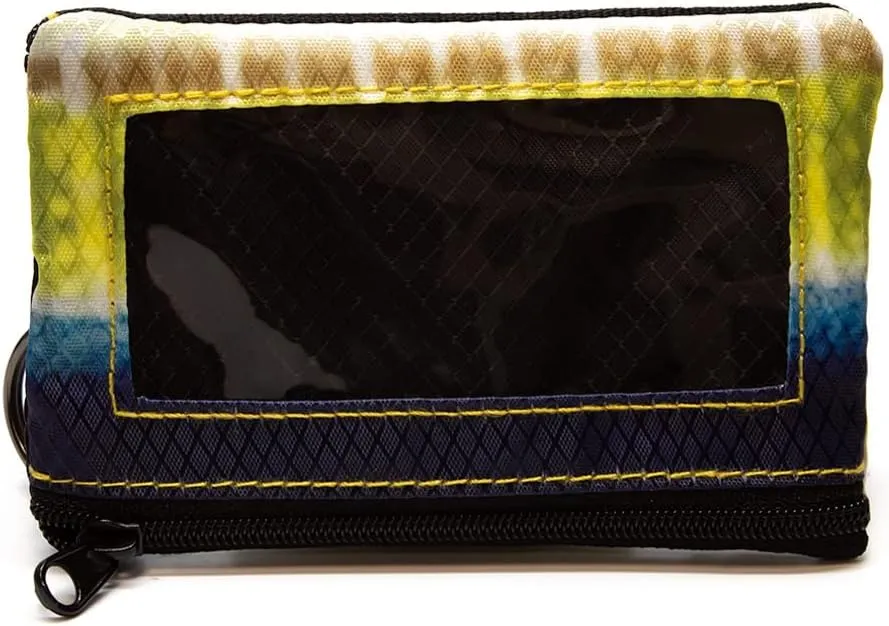 Chums Surfshorts Wallet - Lightweight Zippered Minimalist Wallet with Clear ID Window - Water Resistant with Key Ring