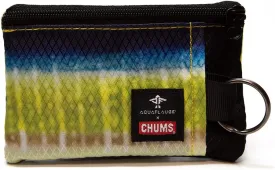 Chums Surfshorts Wallet - Lightweight Zippered Minimalist Wallet with Clear ID Window - Water Resistant with Key Ring