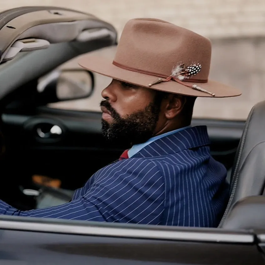 Classic Men's Felt Fedora Hat  - Taupe