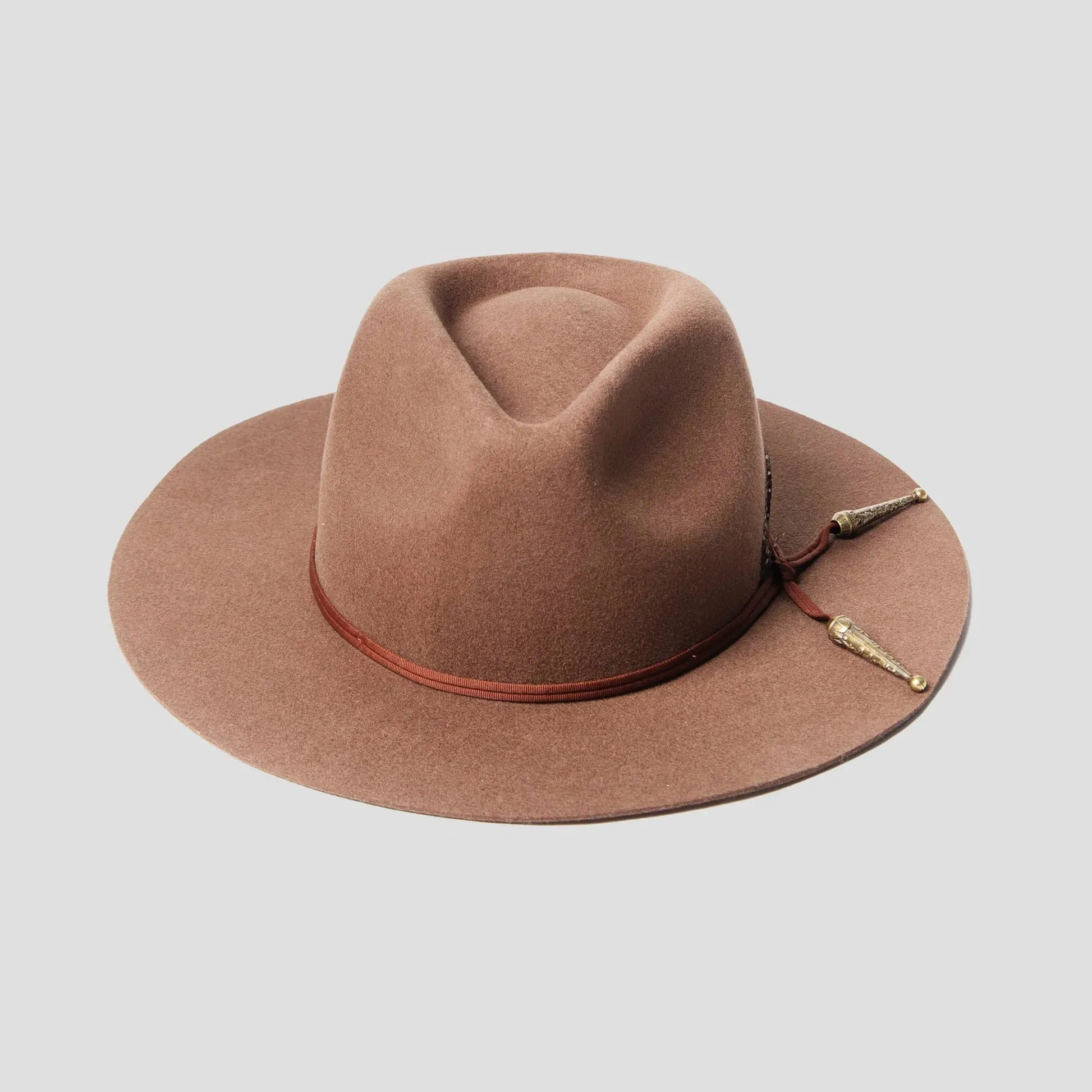 Classic Men's Felt Fedora Hat  - Taupe