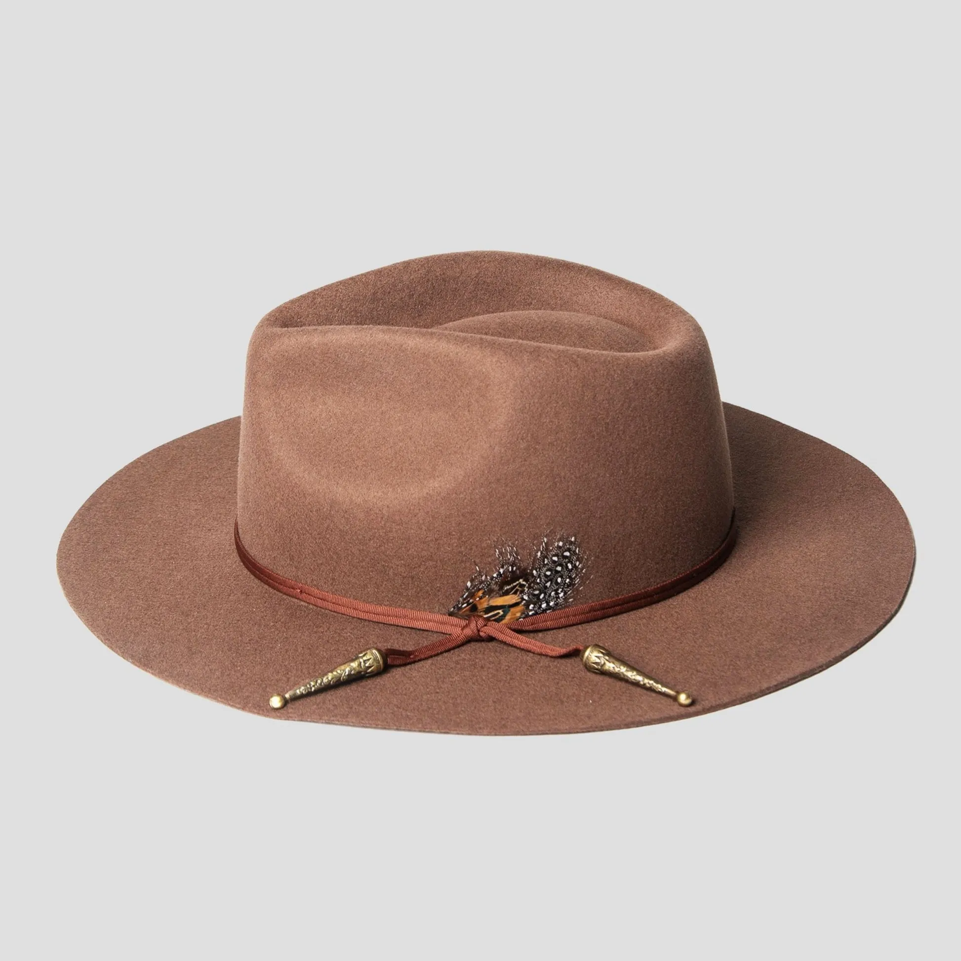 Classic Men's Felt Fedora Hat  - Taupe