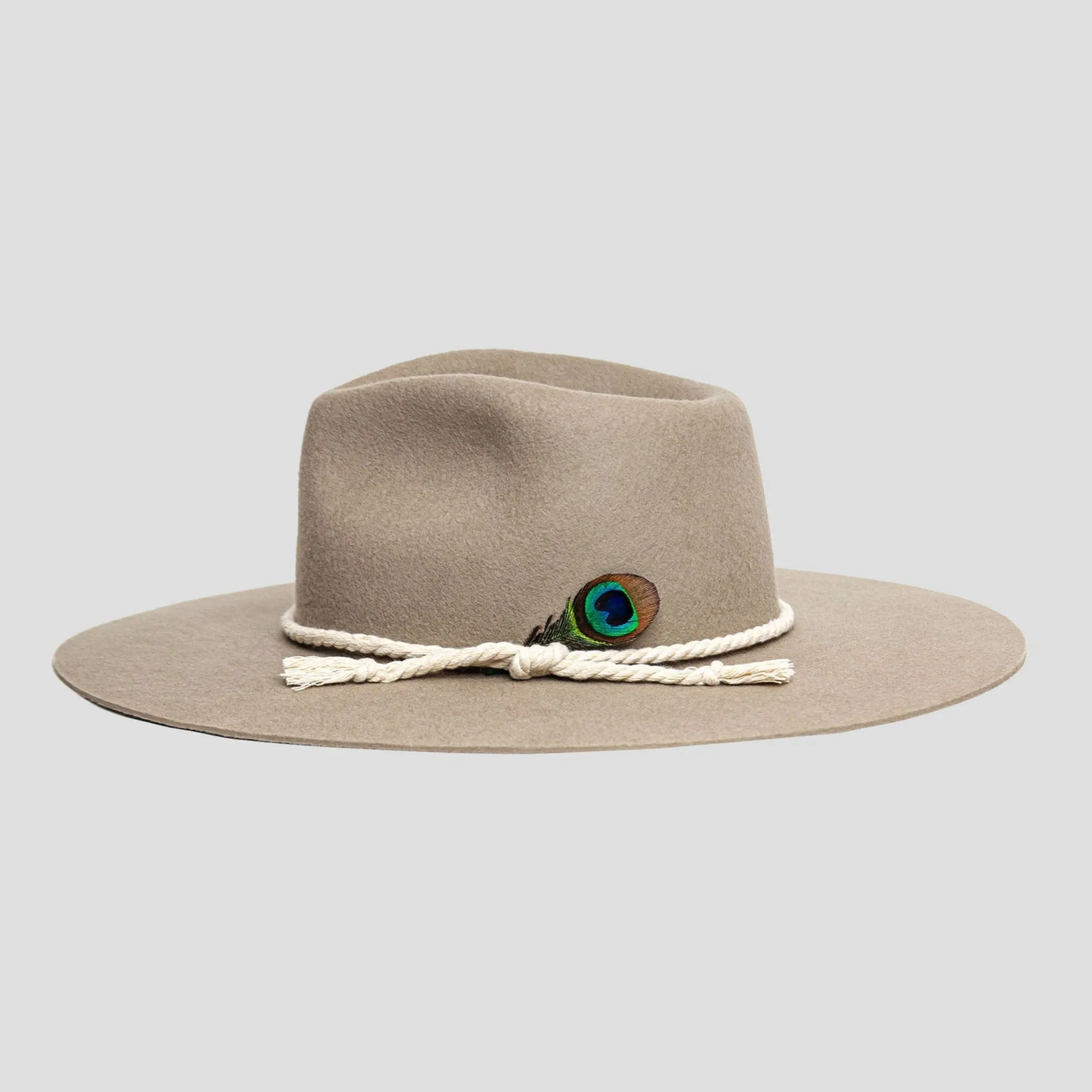 Classic Men's Felt Fedora Hat  - Taupe