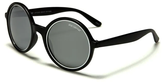 Designer Large Round Polarised Retro Vintage Sunglasses for Women