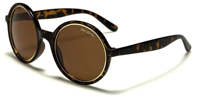 Designer Large Round Polarised Retro Vintage Sunglasses for Women