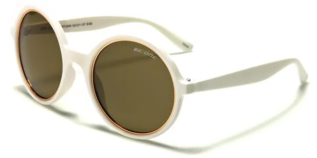 Designer Large Round Polarised Retro Vintage Sunglasses for Women