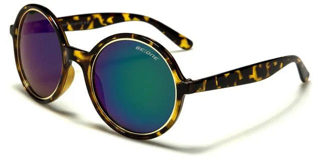 Designer Large Round Polarised Retro Vintage Sunglasses for Women