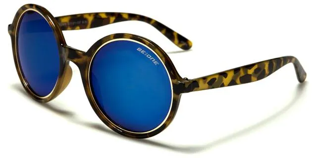 Designer Large Round Polarised Retro Vintage Sunglasses for Women