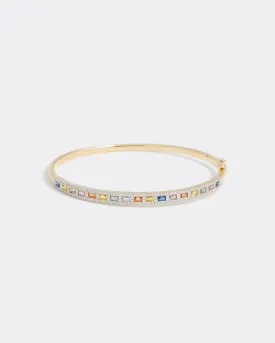 Diamond & Sapphire Baguette Bangle