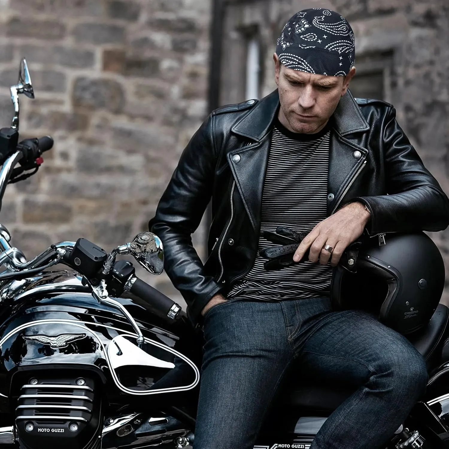 DOCILA 4 Pcs Do Rags Skull Caps for Men Fashion Sweat Wicking Helmet Liner Beanie Breathable Motorcycle Cycling Sports Cap