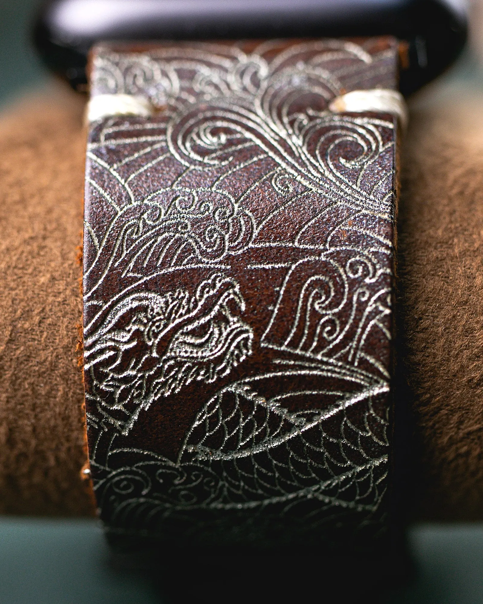 Dragon - Apple Watch Leather Band - Antique Brown