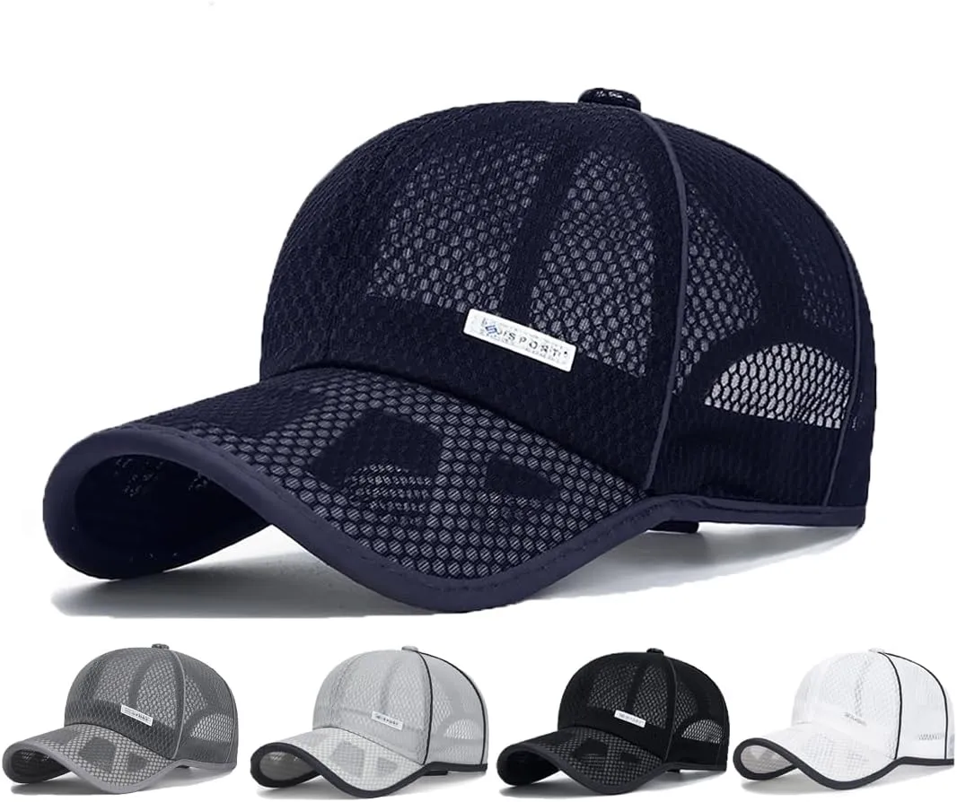 FASHIXD Mesh Baseball Cap for Men Women Summer Running Sports Hat Breathable Quick Dry Trucker Hats