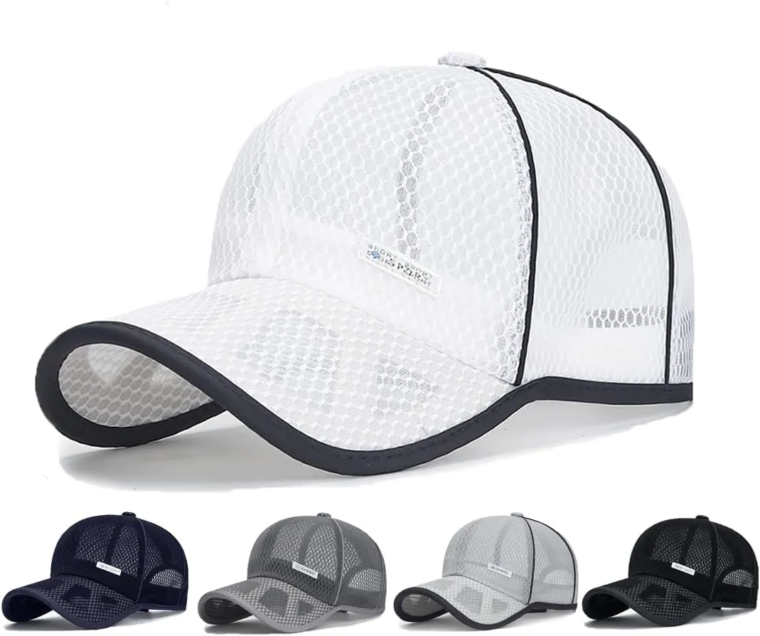 FASHIXD Mesh Baseball Cap for Men Women Summer Running Sports Hat Breathable Quick Dry Trucker Hats