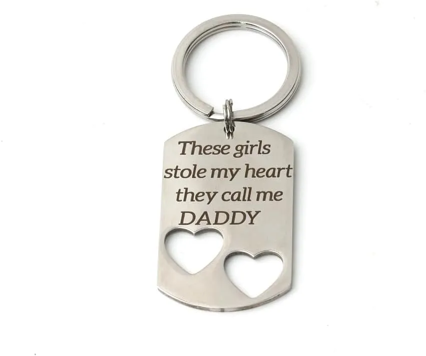 Father Mommy Daughter Necklace These Girls Stole My Heart They Call Me Grandpa Grandma Keychain Family Christmas Gift