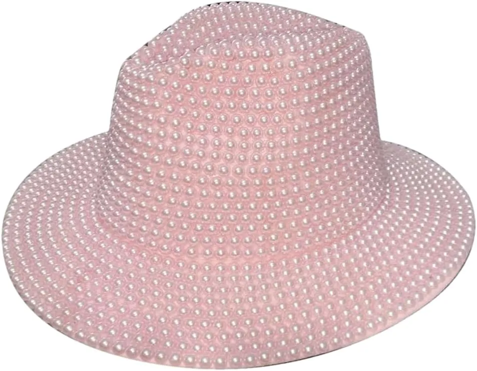 Fedoras Hat Jazz Hat Vintage Women's High Hat Pearl Accessories Panama Hat 13 M56-58CM