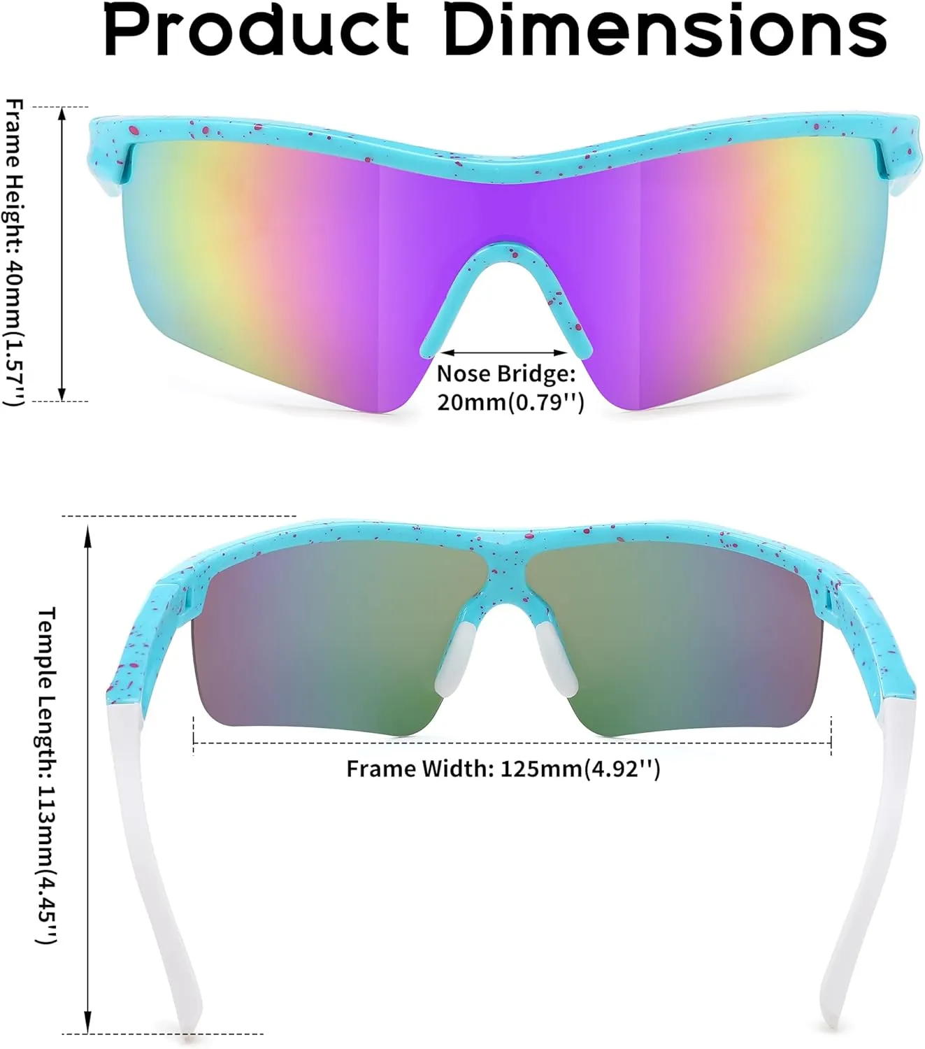 FEISEDY Kids Teens Baseball Polarized Sunglasses Sports TR90 Frame Boys Girls Cycling B2454