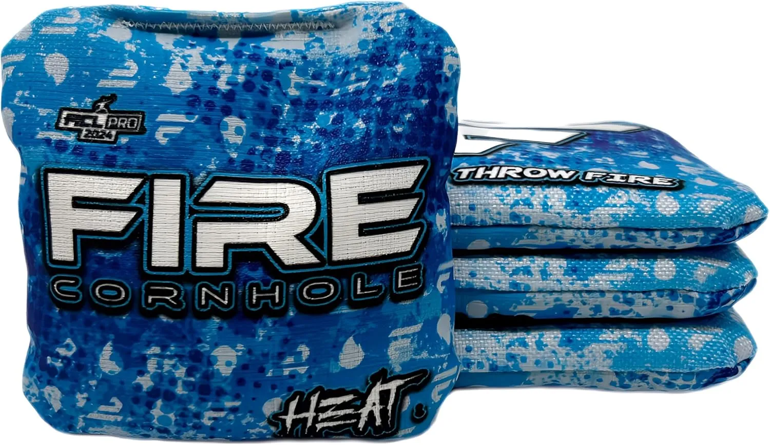 FIRE CORNHOLE | Cornhole Bags | ACL Pro Approved | Weather Resistant | Regulation Size and Weight | Heat Series | Set of 4 | Made in The USA