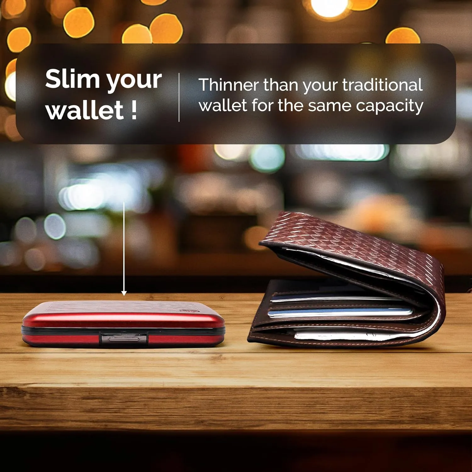 ?GON -DESIGNS- Aluminum wallet, Large capacity with metal lock, RFID Protection against fraud and demagnetization, Smart Case OSLO Large model