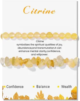 Healing Crystal Bracelets for Women 2 PCS 6mm Natural Stone Bracelet Stretch Crystal Beaded Bracelets Handmade Gemstone Bracelet Jewelry Gifts Christmas Gifts for Women Girls