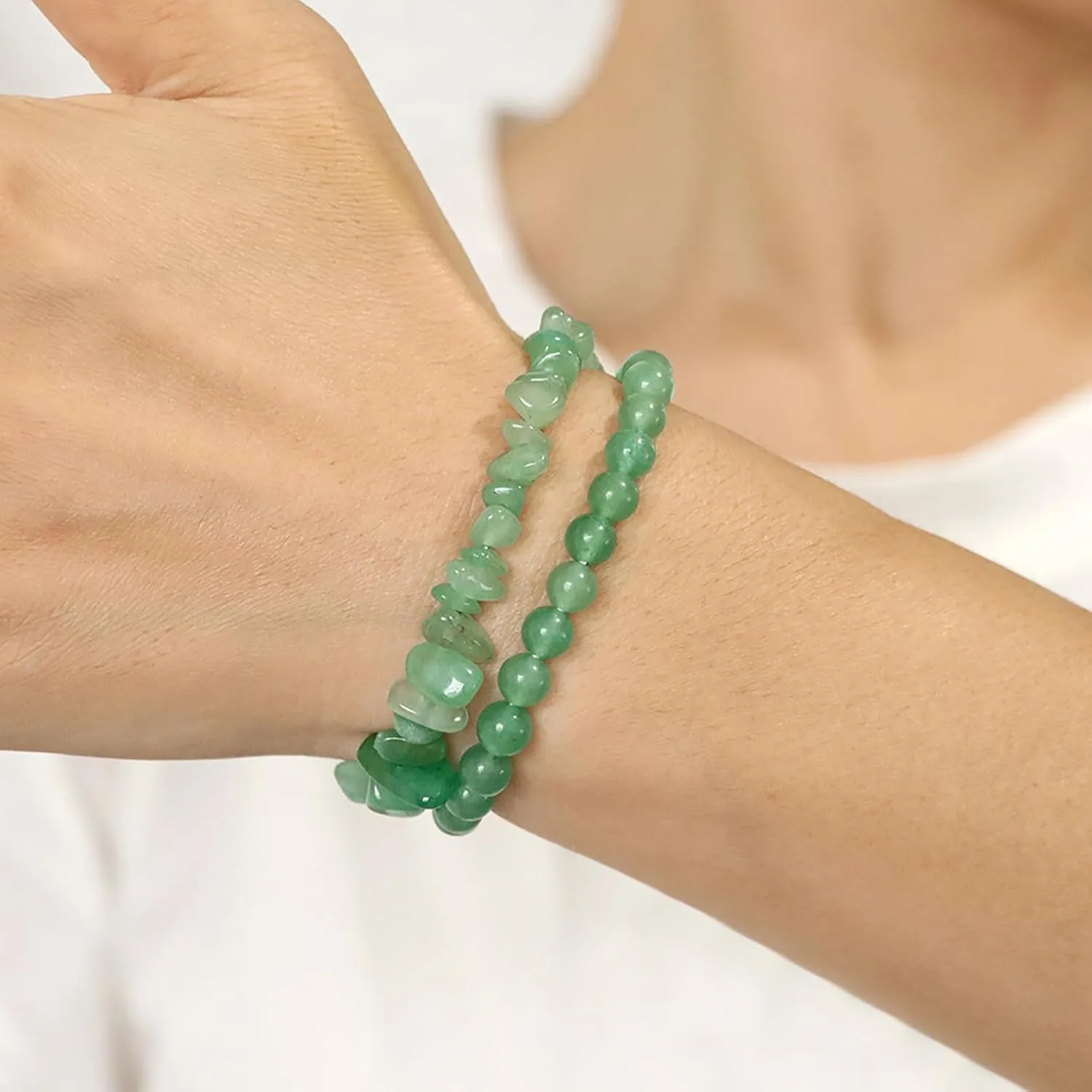 Healing Crystal Bracelets for Women 2 PCS 6mm Natural Stone Bracelet Stretch Crystal Beaded Bracelets Handmade Gemstone Bracelet Jewelry Gifts Christmas Gifts for Women Girls