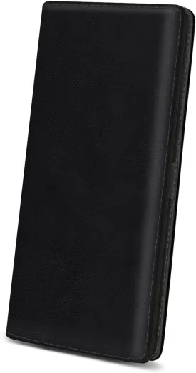 Immaturus Womens Wallet, Blue Black Slim Thin RFID Blocking Credit Card Wallets, Long Bifold PU Leather Card Holder Organizer, Cute Cash Clutch Billfold with Zipper Coin Pocket Ladies Girls Gift