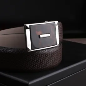 Italian Small Weave | Genuine Leather | Luxury Leather Belt for Men | Color - Brown