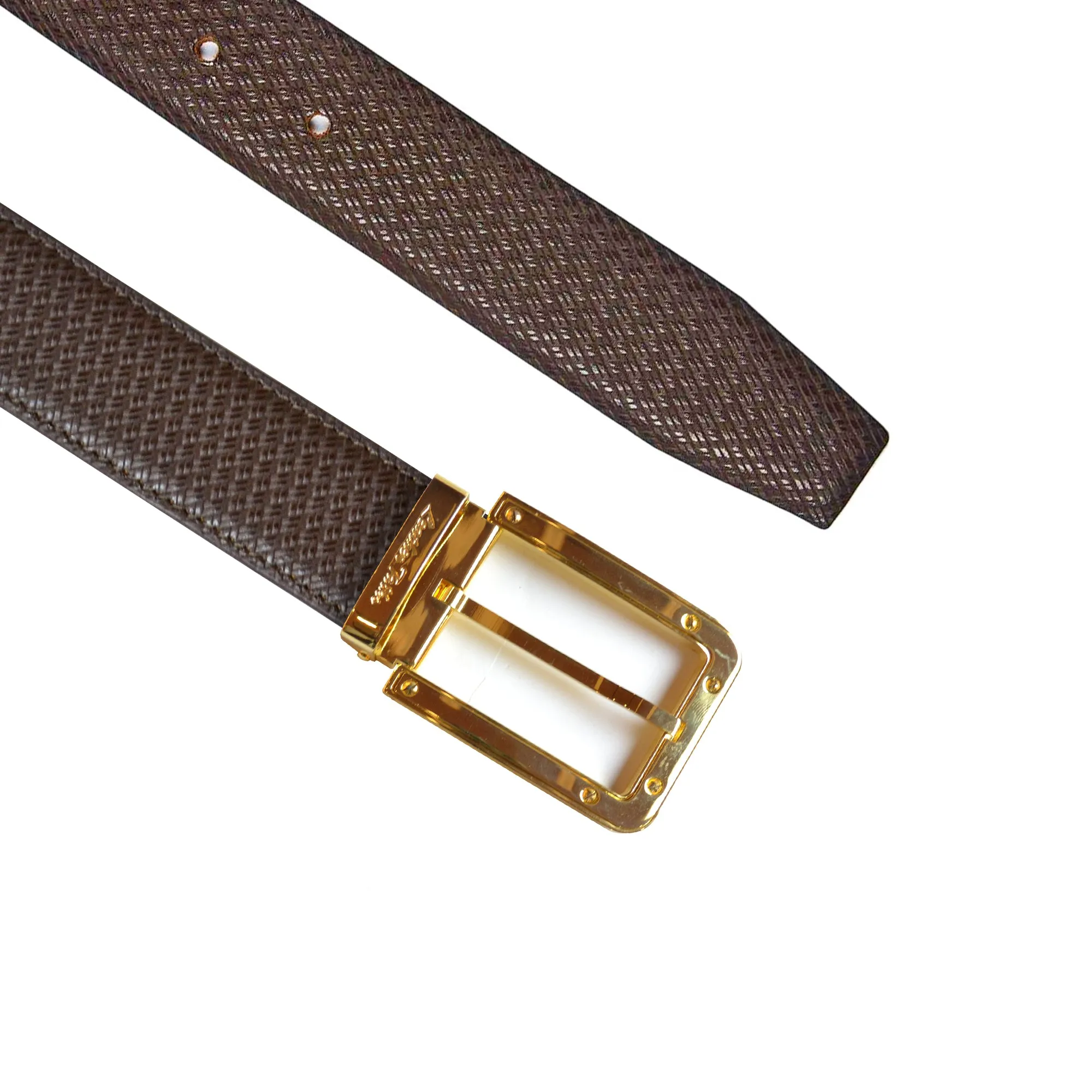 Italian Small Weave | Genuine Leather | Luxury Leather Belt for Men | Color - Brown