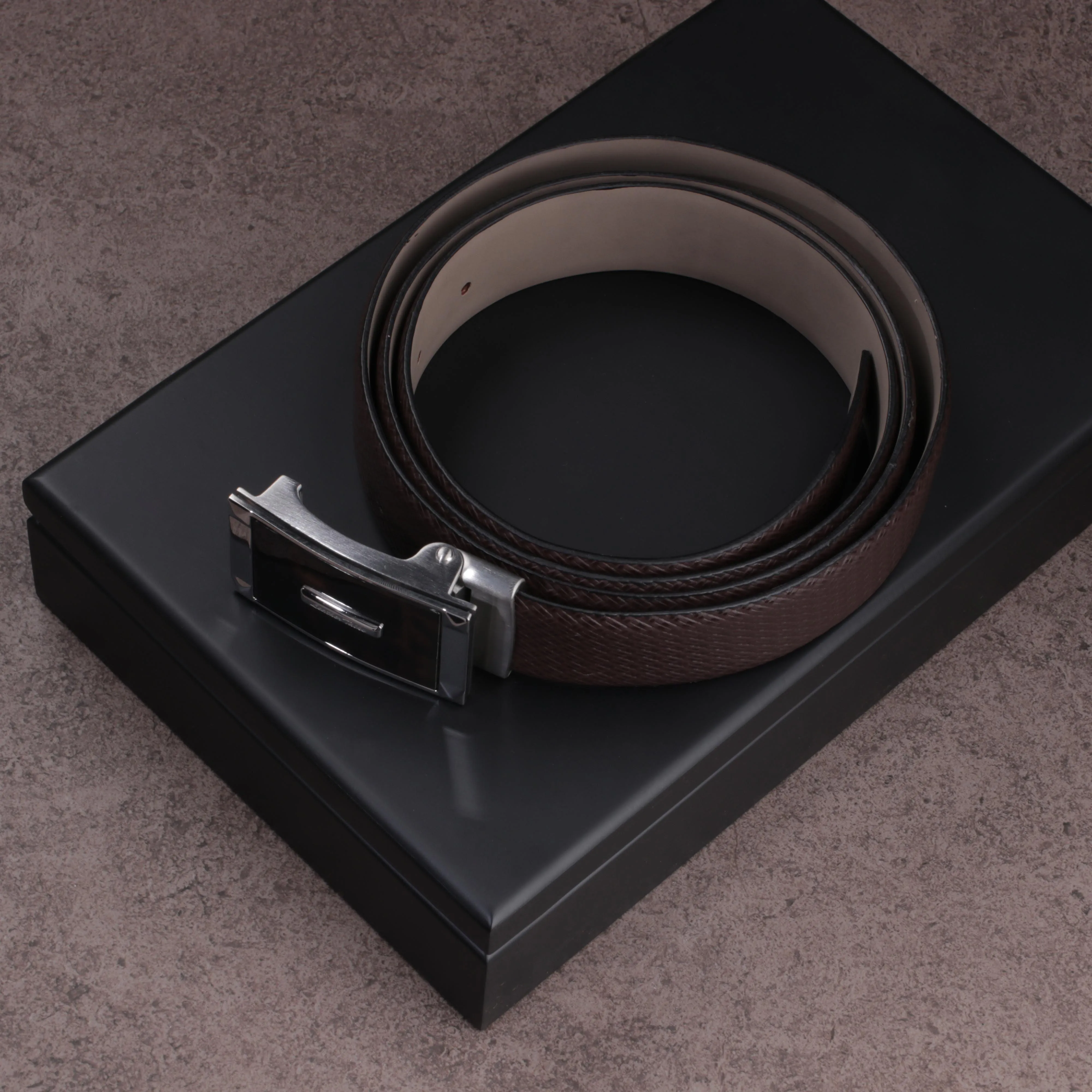 Italian Small Weave | Genuine Leather | Luxury Leather Belt for Men | Color - Brown