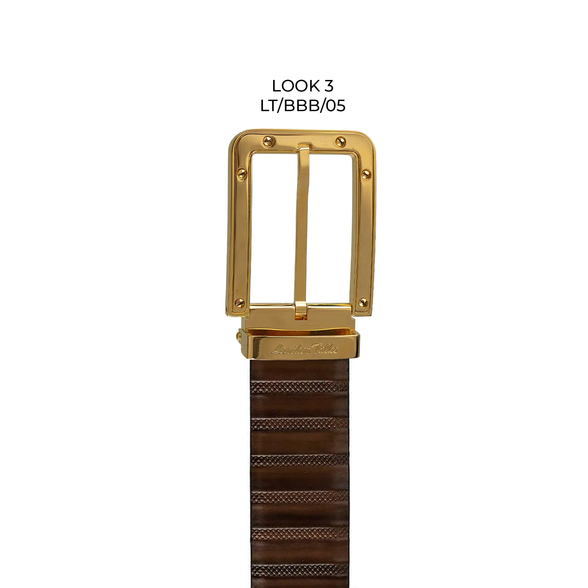 Italian VT Stripe | Genuine Leather Wallet and Belt Gift Set | Wallet and Belt Combo | Plus Size Mens Belts | Colour: Brown