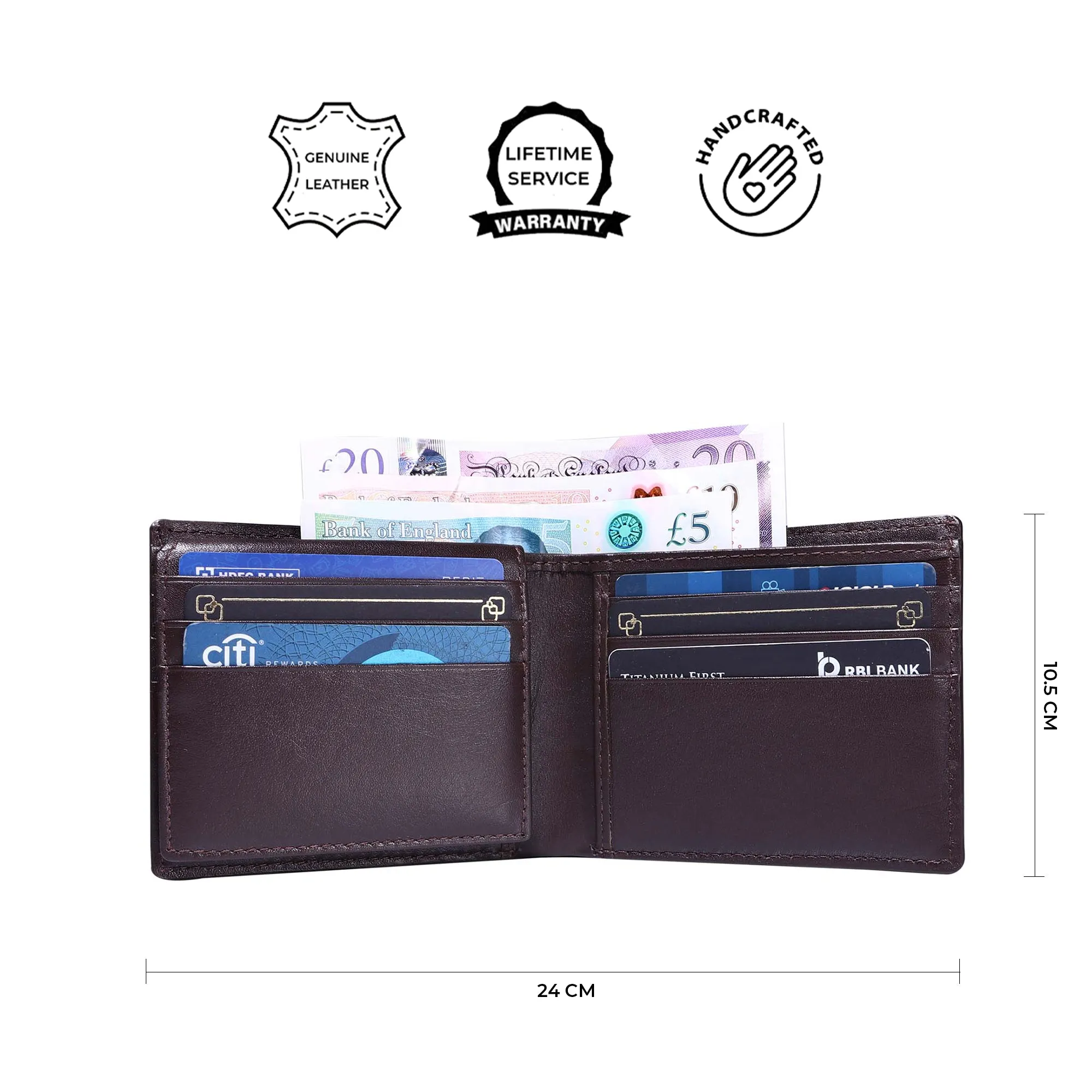 Italian VT Stripe | Genuine Leather Wallet and Belt Gift Set | Wallet and Belt Combo | Plus Size Mens Belts | Colour: Brown