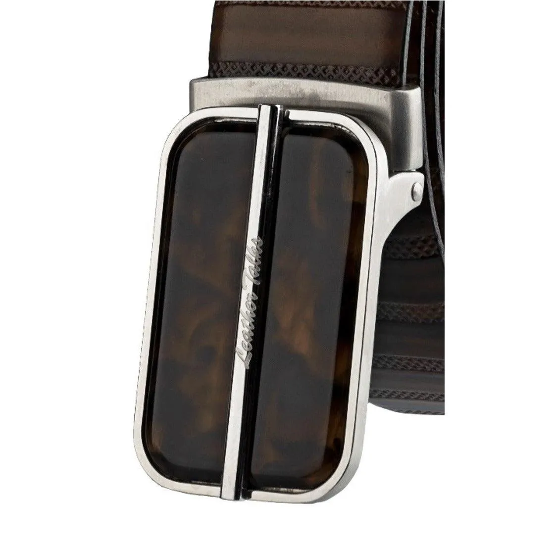 Italian VT Stripe | Genuine Leather Wallet and Belt Gift Set | Wallet and Belt Combo | Plus Size Mens Belts | Colour: Brown