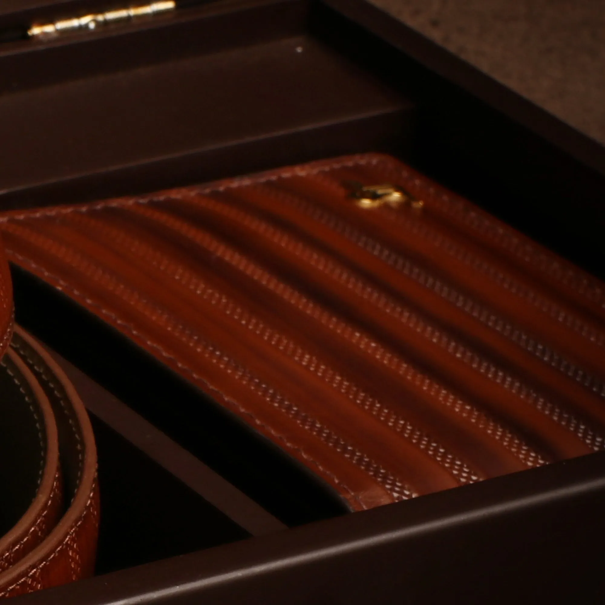 Italian VT Stripe | Genuine Leather Wallet and Belt Gift Set | Wallet and Belt Combo | Plus Size Mens Belts | Colour: Brown