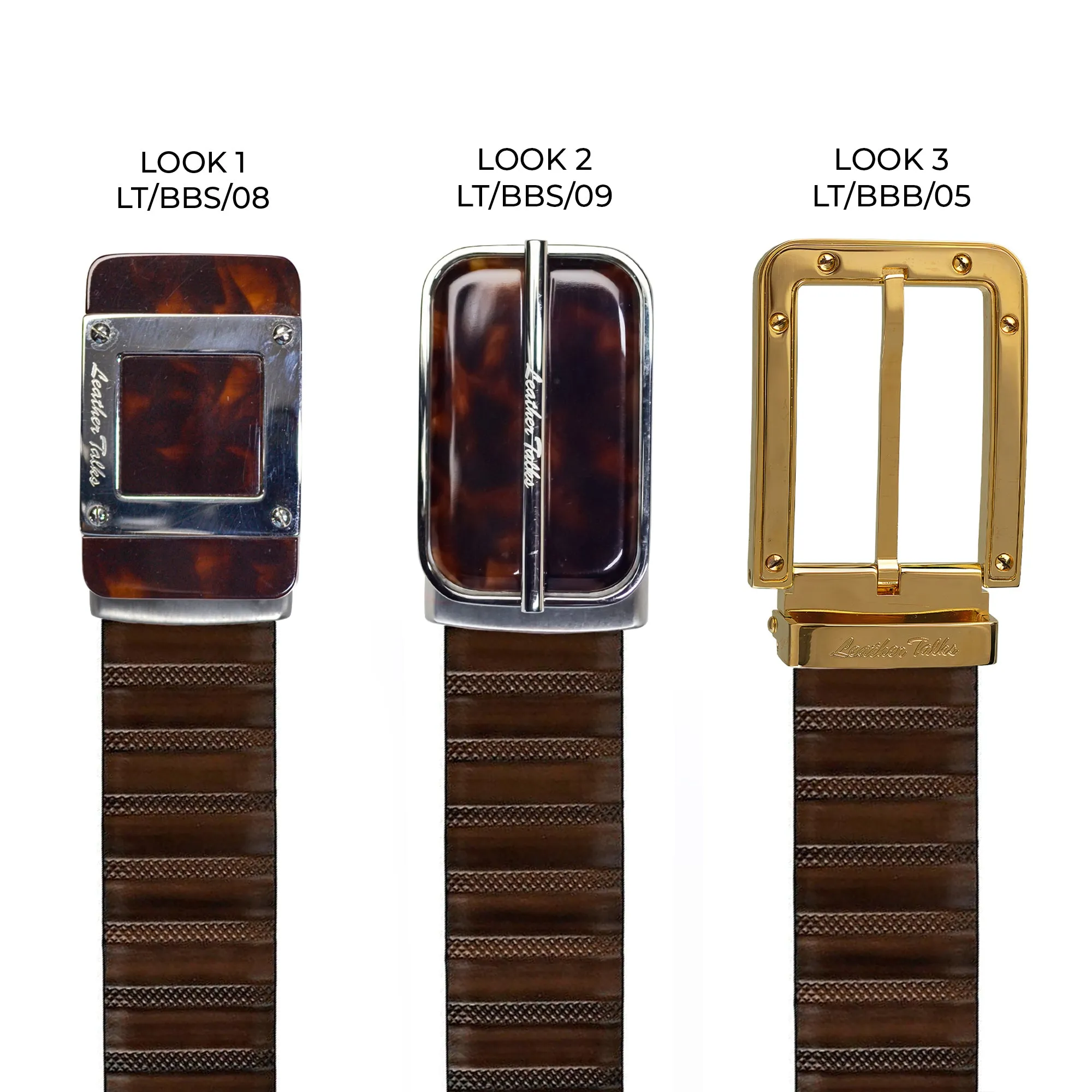 Italian VT Stripe | Genuine Leather Wallet and Belt Gift Set | Wallet and Belt Combo | Plus Size Mens Belts | Colour: Brown