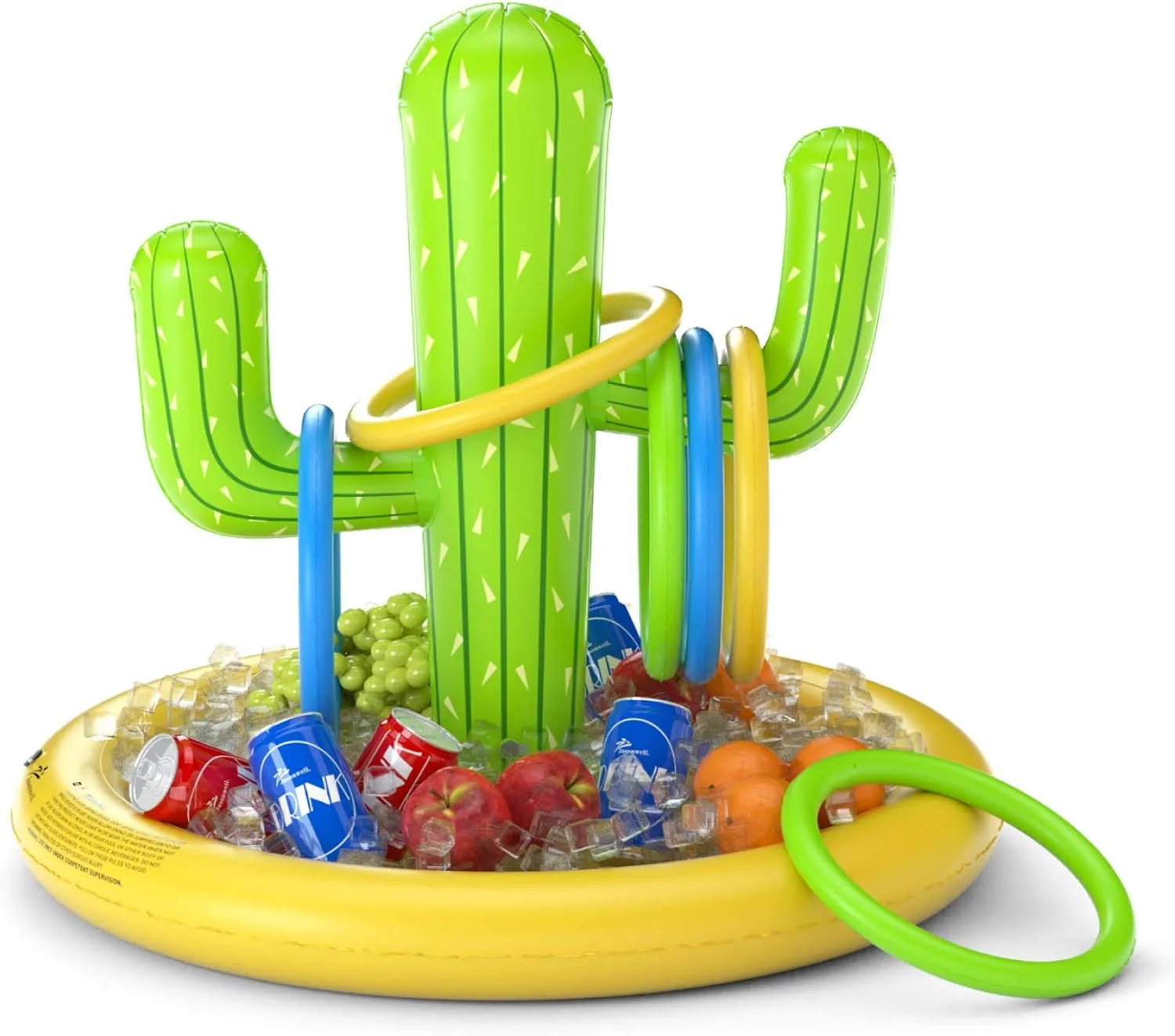 Jasonwell Inflatable Cactus Drink Holder Float Floating Beverage Salad Fruit Serving Bar Inflatable Ring Toss Game Set Pool Float Party Favors Accessories Water Fun Toys for Kids Adults