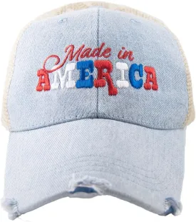 KATYDID Made in America Hat - Patriotic Hat for Women - Fully Embroidered America Hat - Women's Baseball Hat